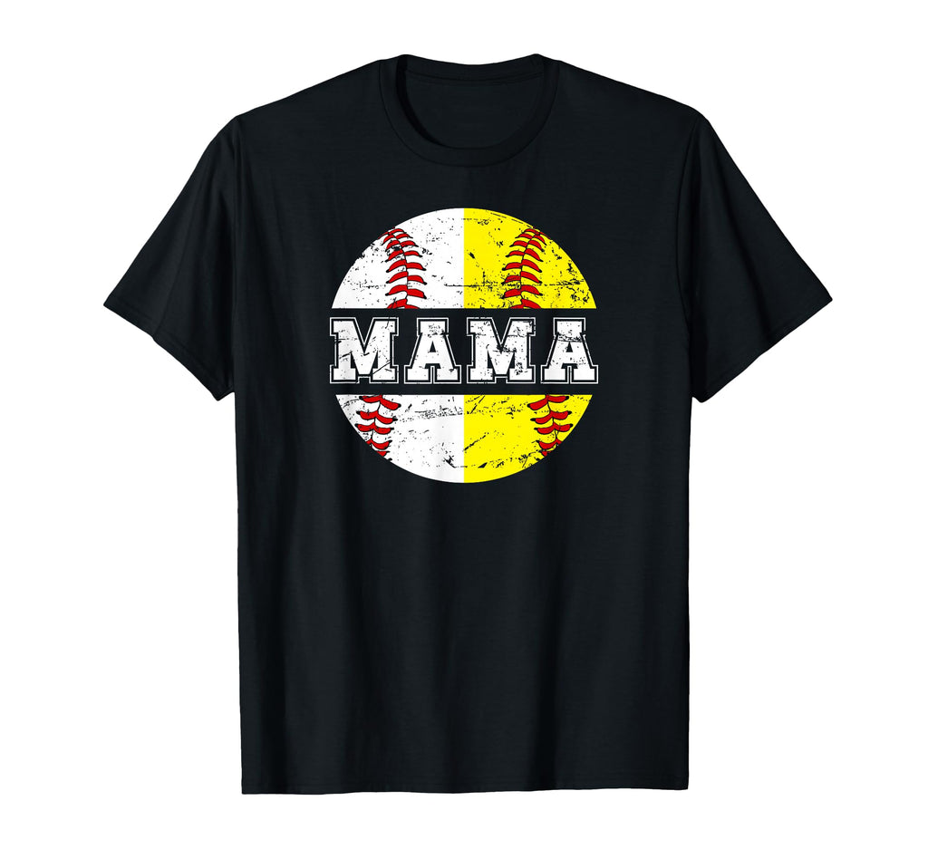 Mama Softball Baseball Mom Baseball T-Shirt - Graphic Print Unisex - T-Shirt, Sweatshirt, Hoodie