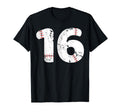 Number 16 Baseball Distressed Team T-Shirt - Fun Novelty Design Unisex - T-Shirt, Sweatshirt, Hoodie