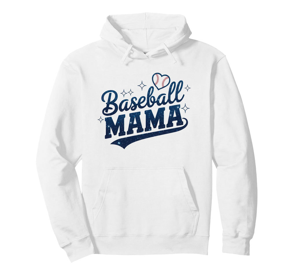 Sparkle Baseball Mama Womens Baseball Hoodie - Minimalist Print for Adults - T-Shirt, Sweatshirt, Hoodie