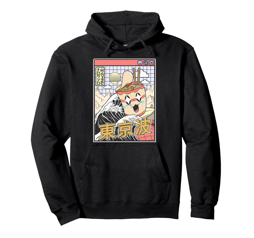 Instant Ramen Noodles Surfing Japanese Wave Hoodie - Trendy Graphic Unisex - T-Shirt, Sweatshirt, Hoodie