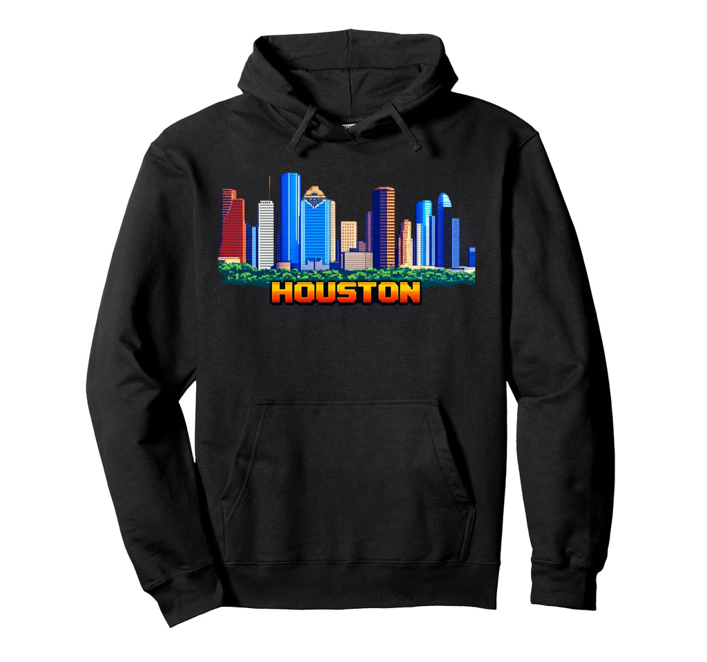Houston 8 Bit Video Arcade Gamer Hoodie - Aesthetic Graphic for Adults - T-Shirt, Sweatshirt, Hoodie