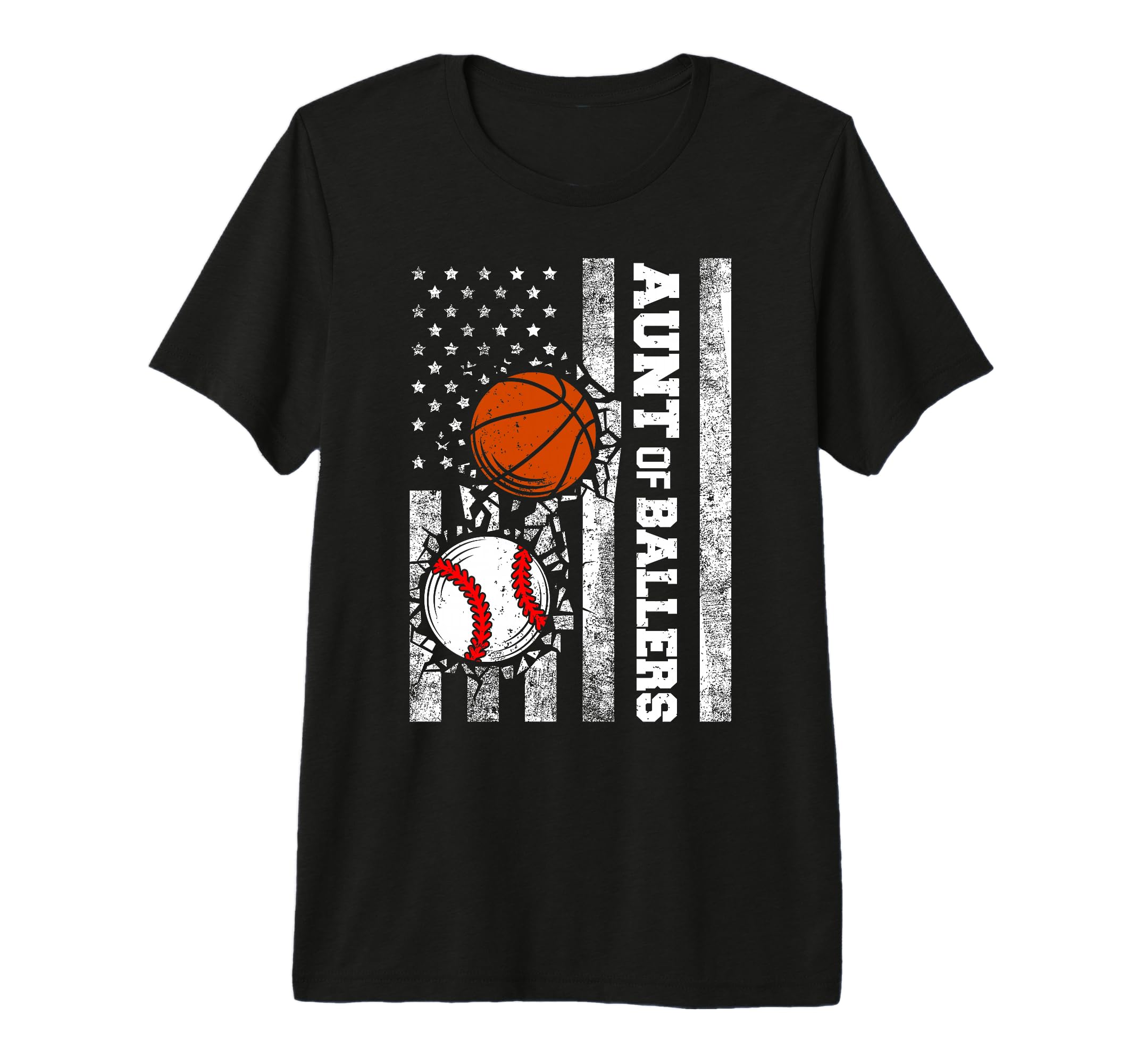 Aunt Ballers Funny Usa Flag Baseball T-Shirt - Fun Novelty Design Unisex - T-Shirt, Sweatshirt, Hoodie
