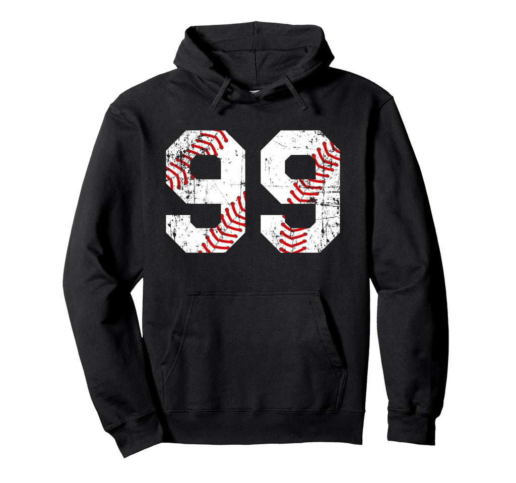 Baseball 99 Jersey Number Hoodie - Unique Graphic Men Women - T-Shirt, Sweatshirt, Hoodie
