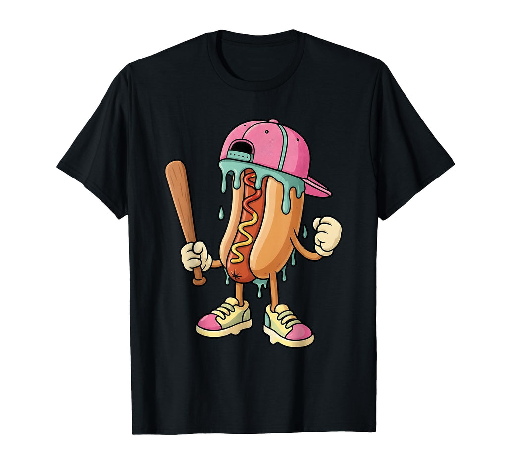 Hot Dog Baseball Hot T-Shirt - Unique Graphic for Adults - T-Shirt, Sweatshirt, Hoodie