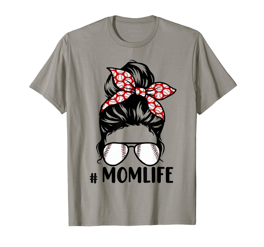 Baseball Mom Messy Bun Baseball Lover T-Shirt - Custom Art Print Men Women - T-Shirt, Sweatshirt, Hoodie