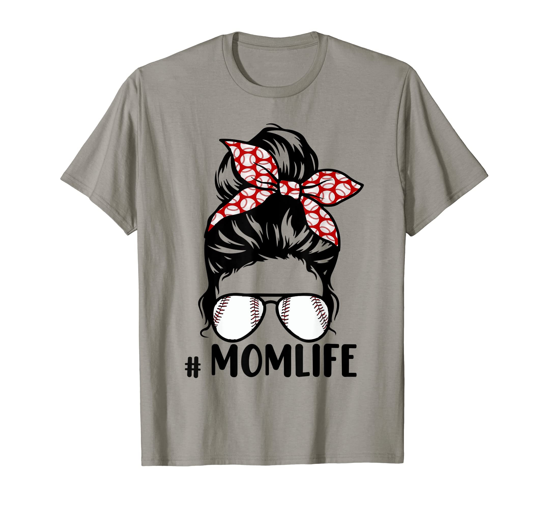 Baseball Mom Messy Bun Baseball Lover T-Shirt - Custom Art Print Men Women - T-Shirt, Sweatshirt, Hoodie