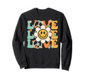 Peace Sign Love Flower 60S 70S Tie Sweatshirt - Trendy Graphic for Adults - T-Shirt, Sweatshirt, Hoodie
