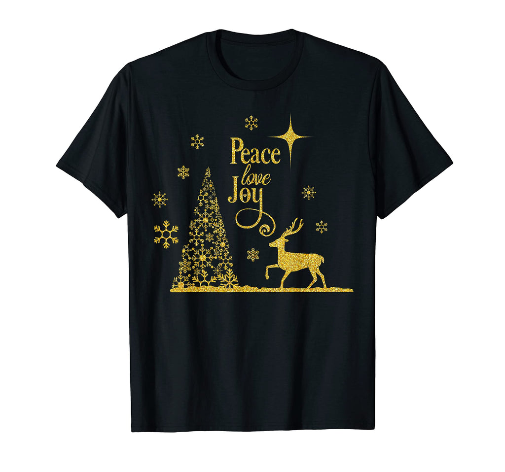 Peace Love Joy Tree Reindeer Snowflake T-Shirt - Fun Novelty Design Unisex - T-Shirt, Sweatshirt, Hoodie