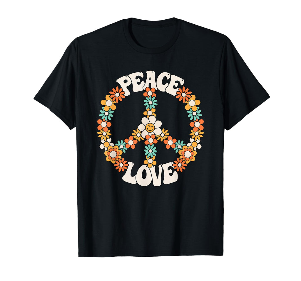 Peace Sign Love 60S 70S Costume Groovy T-Shirt - Graphic Print Men Women - T-Shirt, Sweatshirt, Hoodie