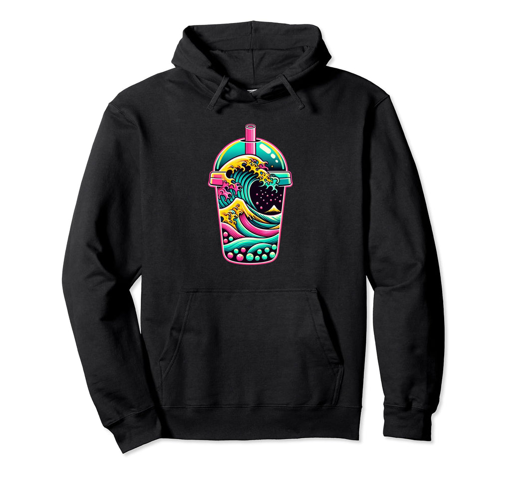 Bubble Boba Tea Vaporwave Aesthetic Hoodie - Graphic Print for Adults - T-Shirt, Sweatshirt, Hoodie