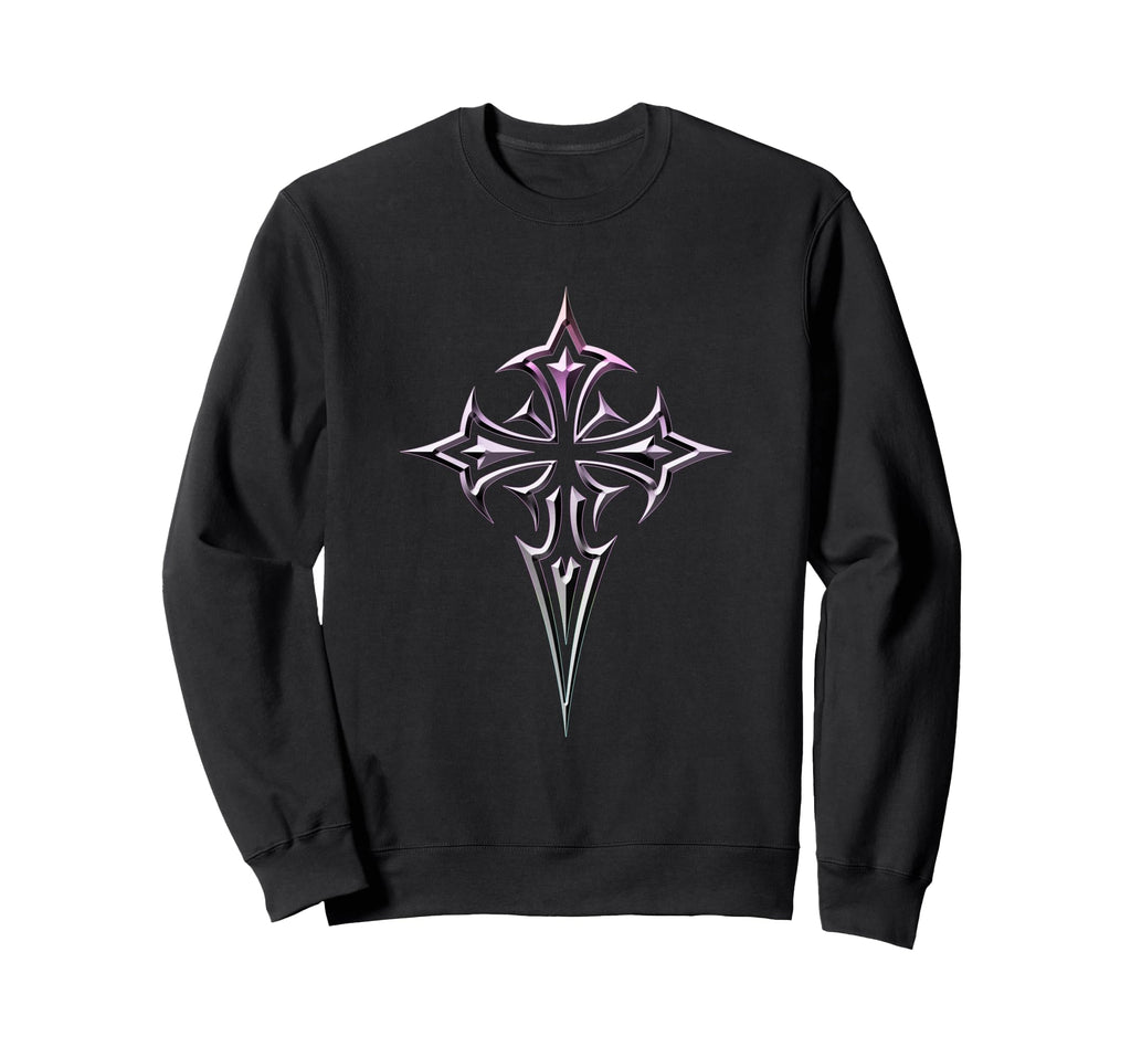 Gothic Cross Y2K Alt Aesthetic Emo Sweatshirt - Trendy Graphic for Adults - T-Shirt, Sweatshirt, Hoodie