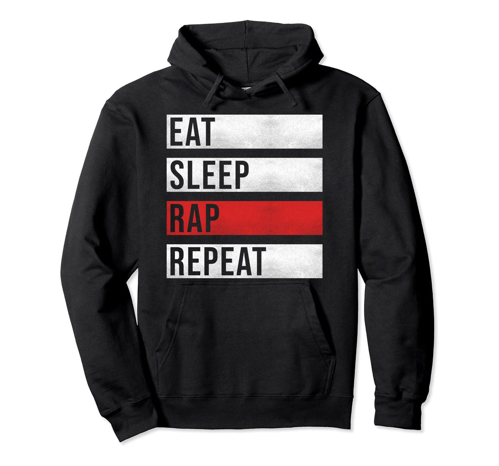 Hip Hop Rap Rapper Old School Eat Sleep Hoodie - Graphic Print Men Women - T-Shirt, Sweatshirt, Hoodie