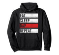 Hip Hop Rap Rapper Old School Eat Sleep Hoodie - Graphic Print Men Women - T-Shirt, Sweatshirt, Hoodie