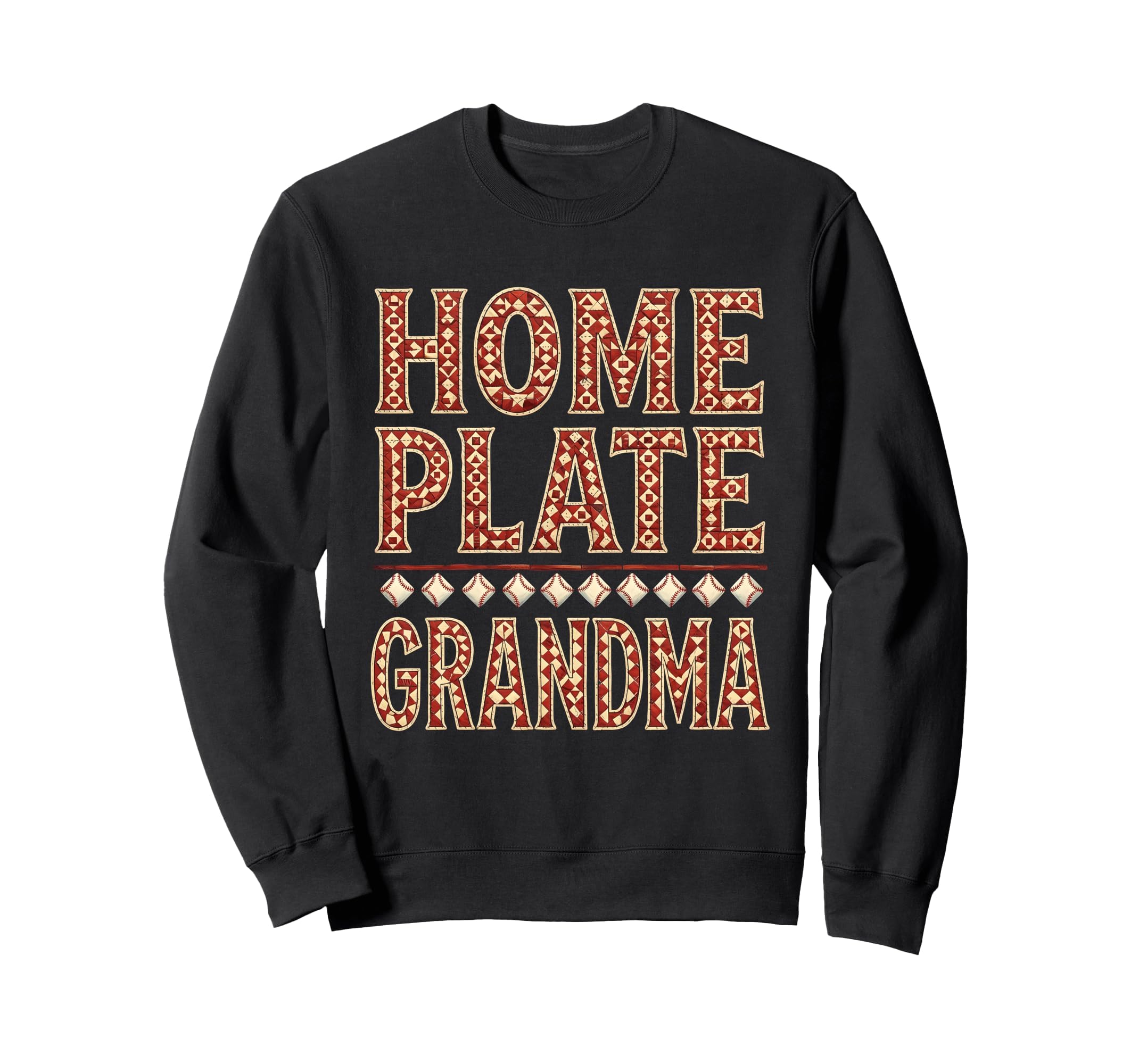 Home Plate Grandma Baseball Fan Sweatshirt - Trendy Graphic Unisex - T-Shirt, Sweatshirt, Hoodie