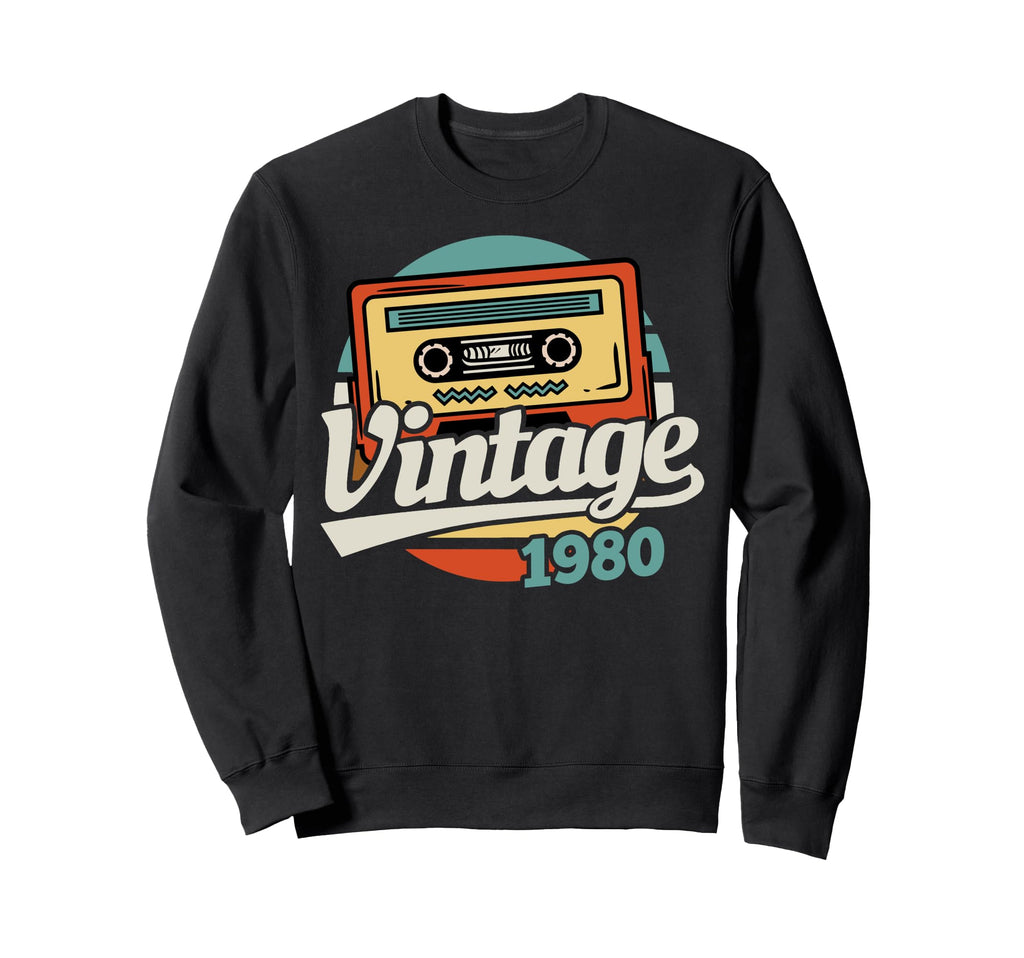 1980 Birthday Cassette Tape Gift Sweatshirt - Fun Novelty Design Unisex - T-Shirt, Sweatshirt, Hoodie