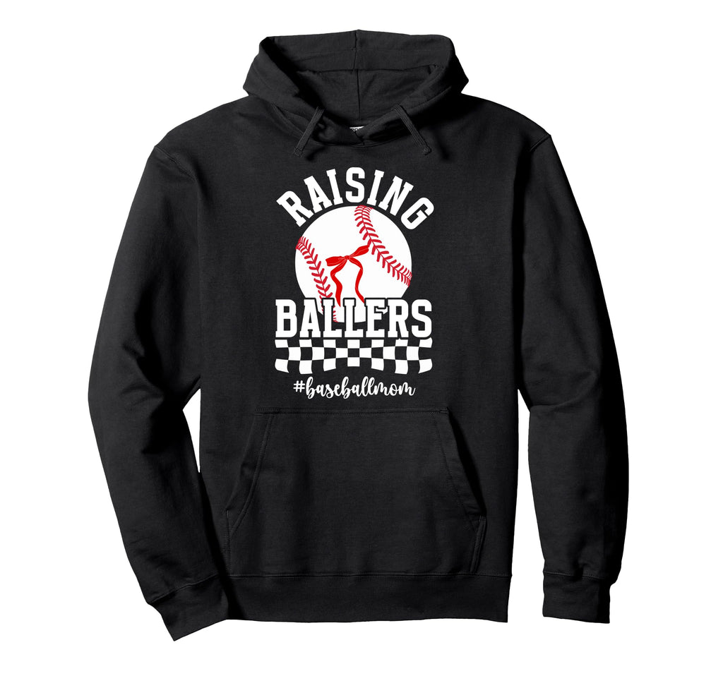 Raising Ballers Baseball Mom Baseball Hoodie - Custom Art Print for Adults - T-Shirt, Sweatshirt, Hoodie