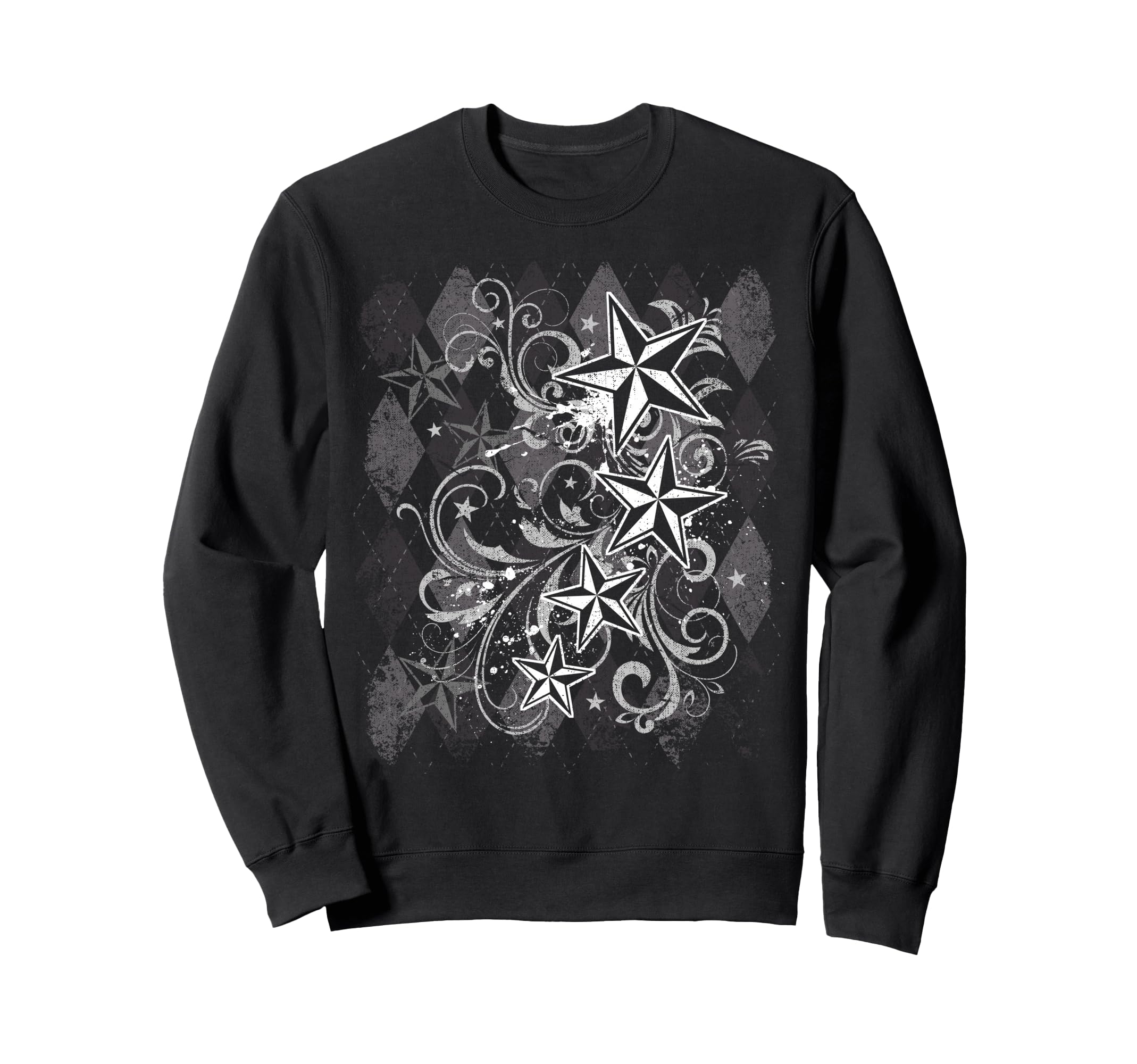 Grunge Y2K Emo 2000S Star Goth Sweatshirt - Fun Novelty Design for Adults - T-Shirt, Sweatshirt, Hoodie