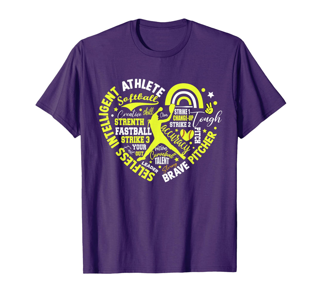 Softball Pitcher Great Teens Heart T-Shirt - Trendy Graphic for Adults - T-Shirt, Sweatshirt, Hoodie