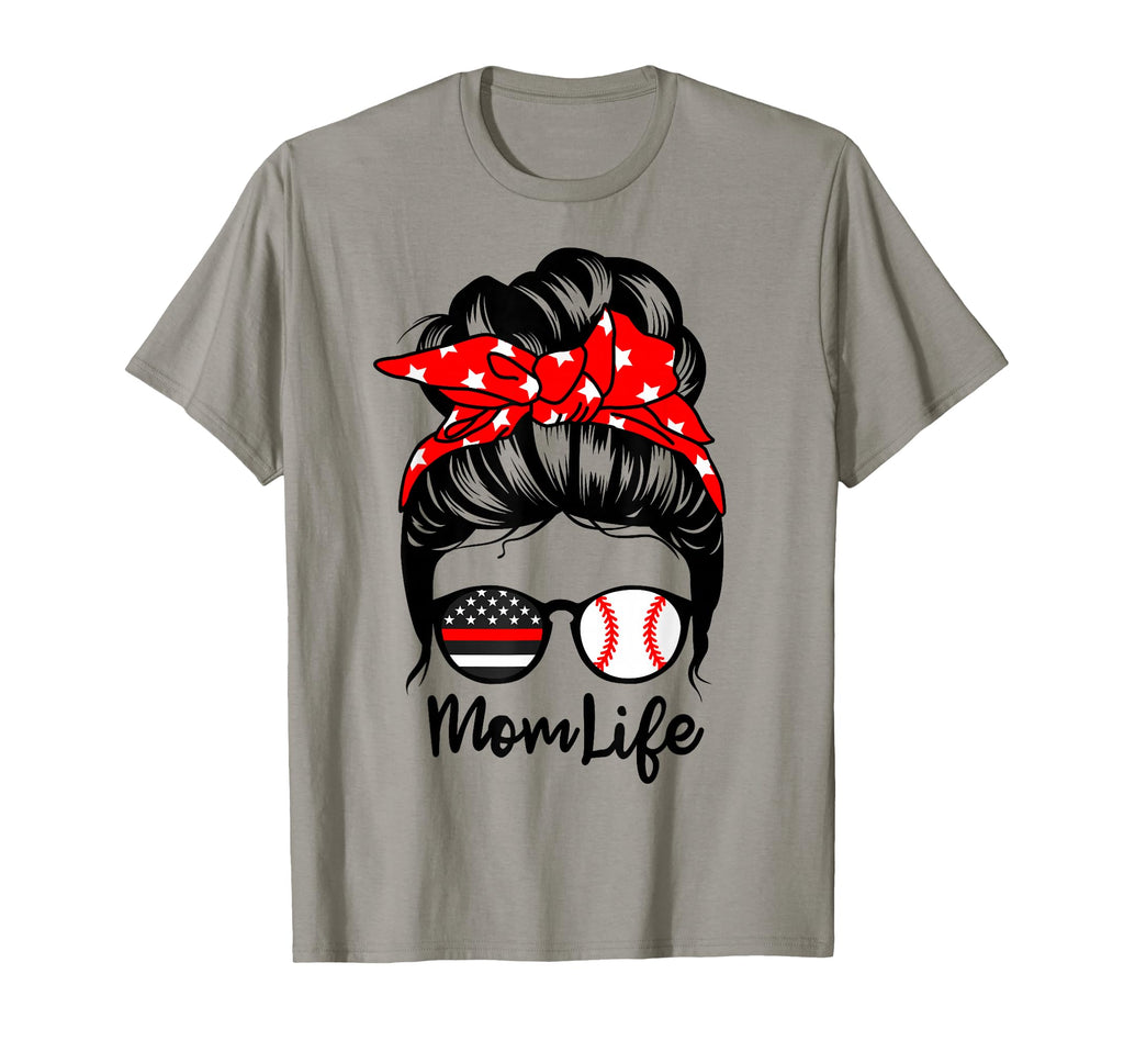 Mom Life Messy Bun Hair Firefighter T-Shirt - Minimalist Print Unisex - T-Shirt, Sweatshirt, Hoodie