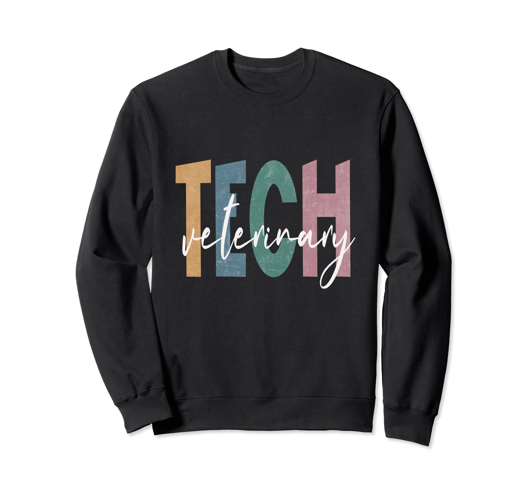 Vet Tech Distressed Simple Sweatshirt - Aesthetic Graphic for Adults - T-Shirt, Sweatshirt, Hoodie