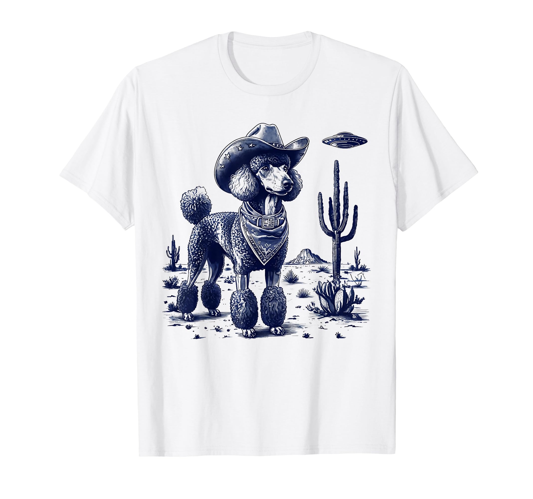 90S Western Cowboy Poodle Dog T-Shirt - Casual Everyday Wear for Adults - T-Shirt, Sweatshirt, Hoodie