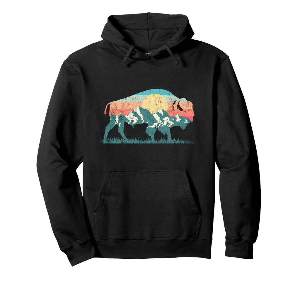 National Park Bison Landscape Hoodie - Casual Everyday Wear for Adults - T-Shirt, Sweatshirt, Hoodie