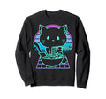 Anime Ramen Cat Japanese Noodles Sweatshirt - Custom Art Print Men Women - T-Shirt, Sweatshirt, Hoodie