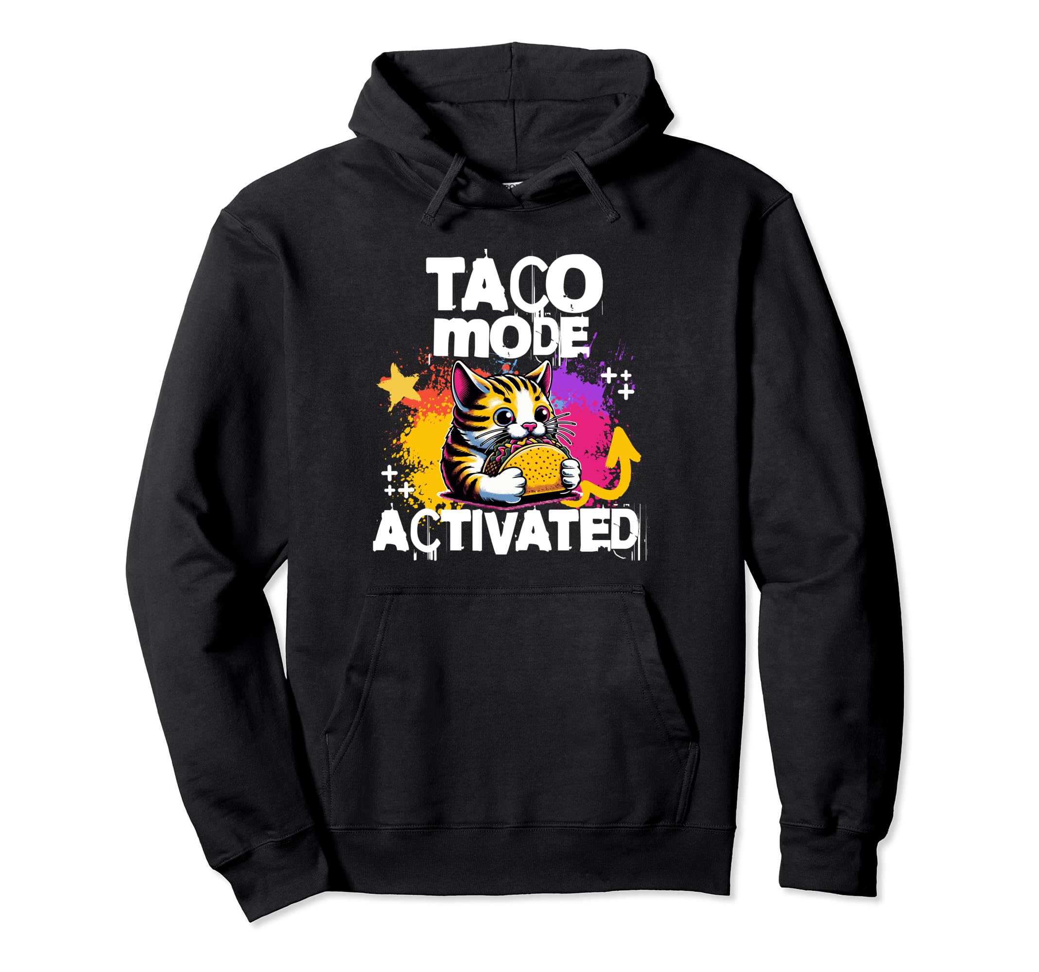 Funny 90S Grunge Gamer Cat Taco Hoodie - Fun Novelty Design Unisex - T-Shirt, Sweatshirt, Hoodie