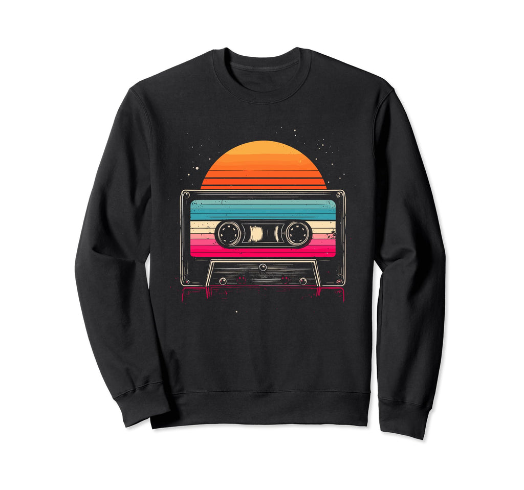 Oldschool Cassette Sunset Tape Sweatshirt - Graphic Print Unisex - T-Shirt, Sweatshirt, Hoodie