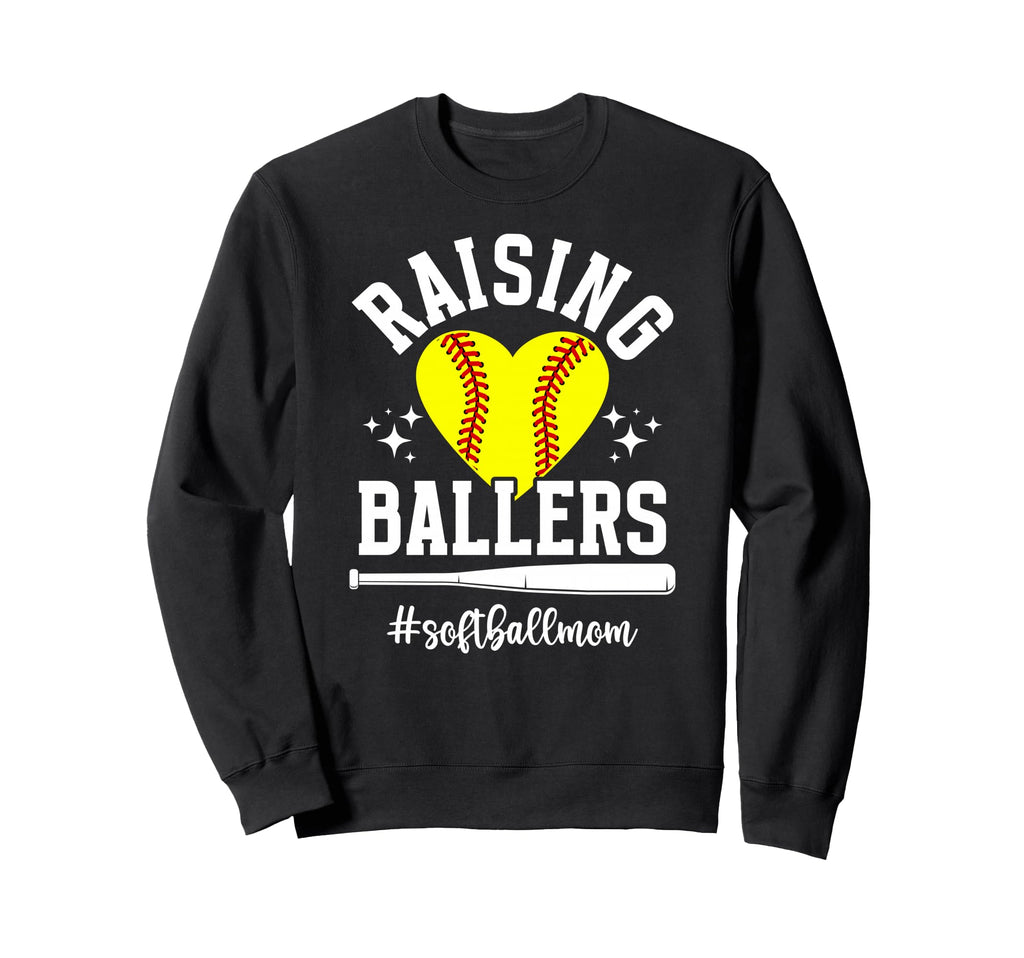 Raising Ballers Softball Mom Sweatshirt - Streetwear Style Men Women - T-Shirt, Sweatshirt, Hoodie