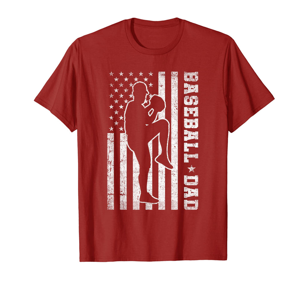Mens Baseball Dad 4Th July Usa Flag T-Shirt - Fun Novelty Design Unisex - T-Shirt, Sweatshirt, Hoodie
