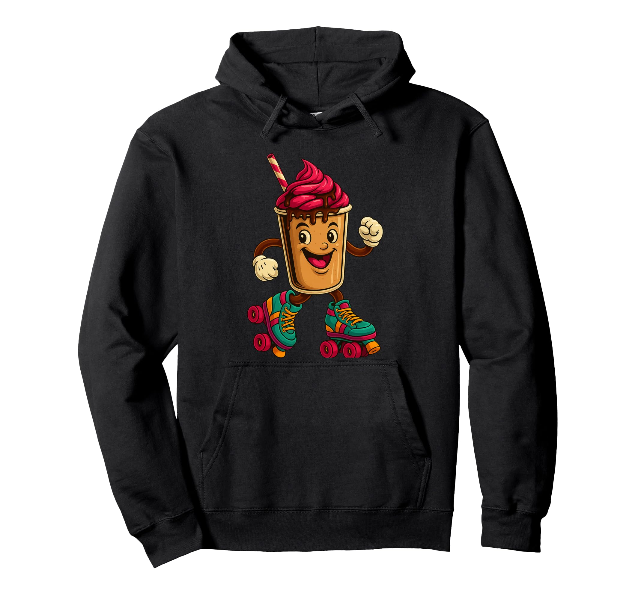 Milkshake Roller Skates Costume Hoodie - Graphic Print Men Women - T-Shirt, Sweatshirt, Hoodie