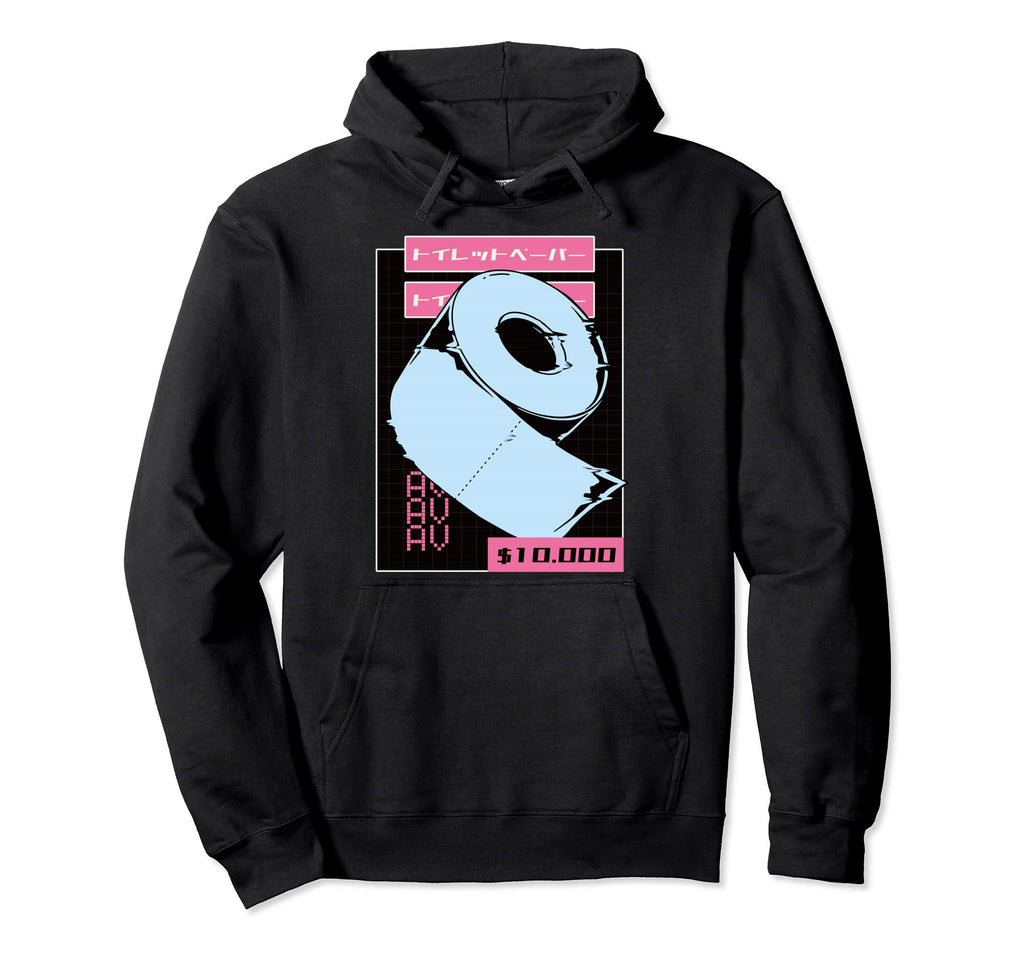 Toilet Paper Japanese Vaporwave Hoodie - Casual Everyday Wear for Adults - T-Shirt, Sweatshirt, Hoodie
