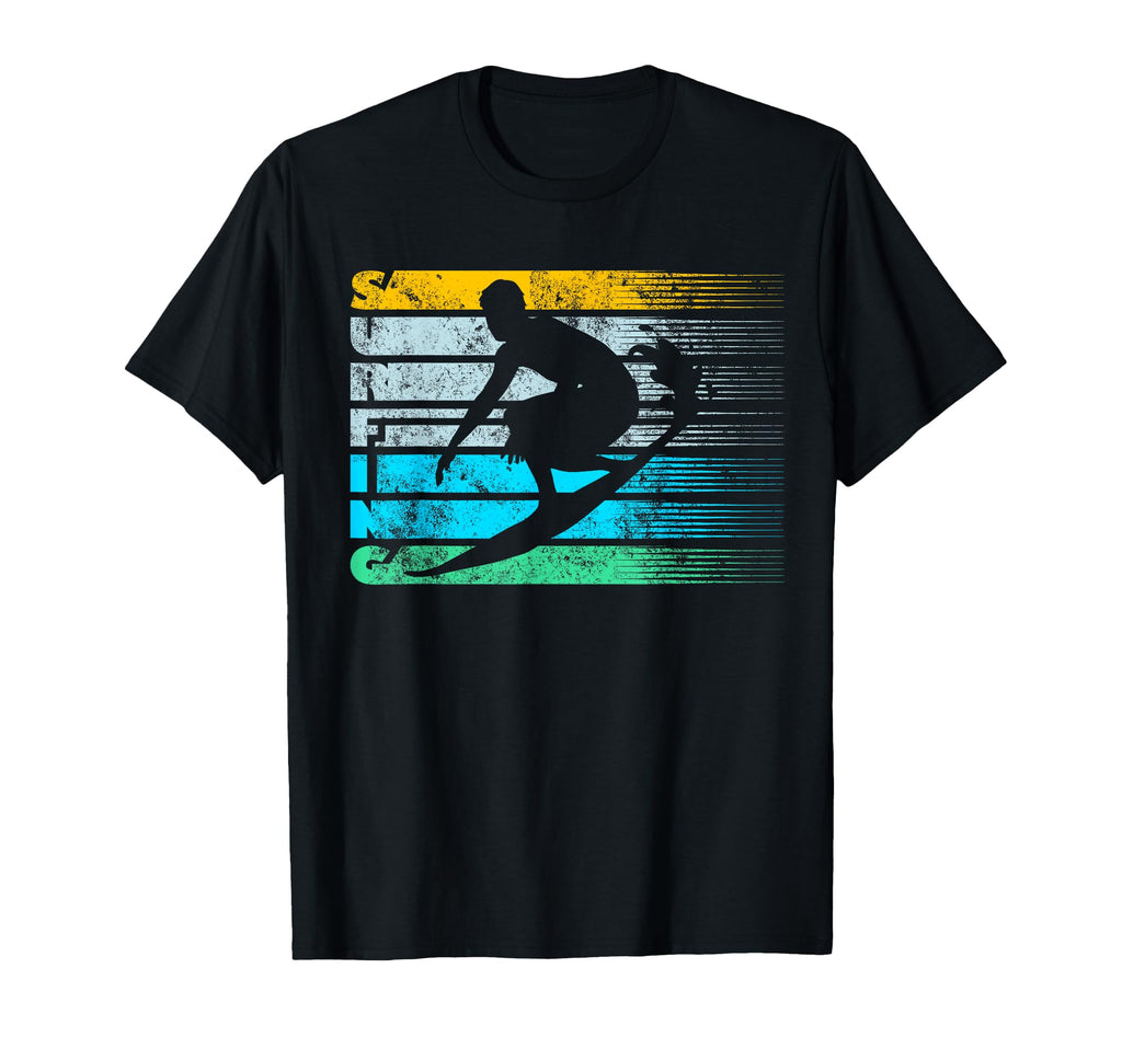 Surfing Silhouette Distressed T-Shirt - Novelty Apparel for Adults - T-Shirt, Sweatshirt, Hoodie
