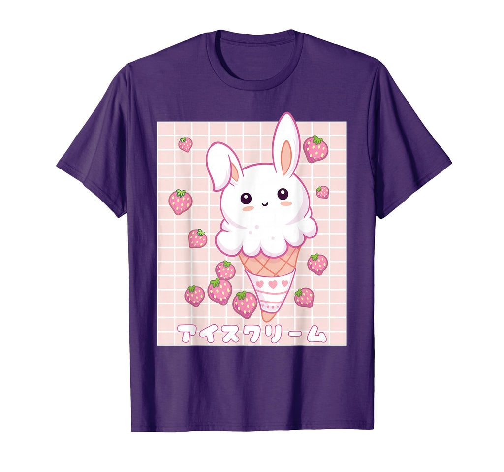 Kawaii Aesthetic Strawberry Ice Cream T-Shirt - Minimalist Print Unisex - T-Shirt, Sweatshirt, Hoodie