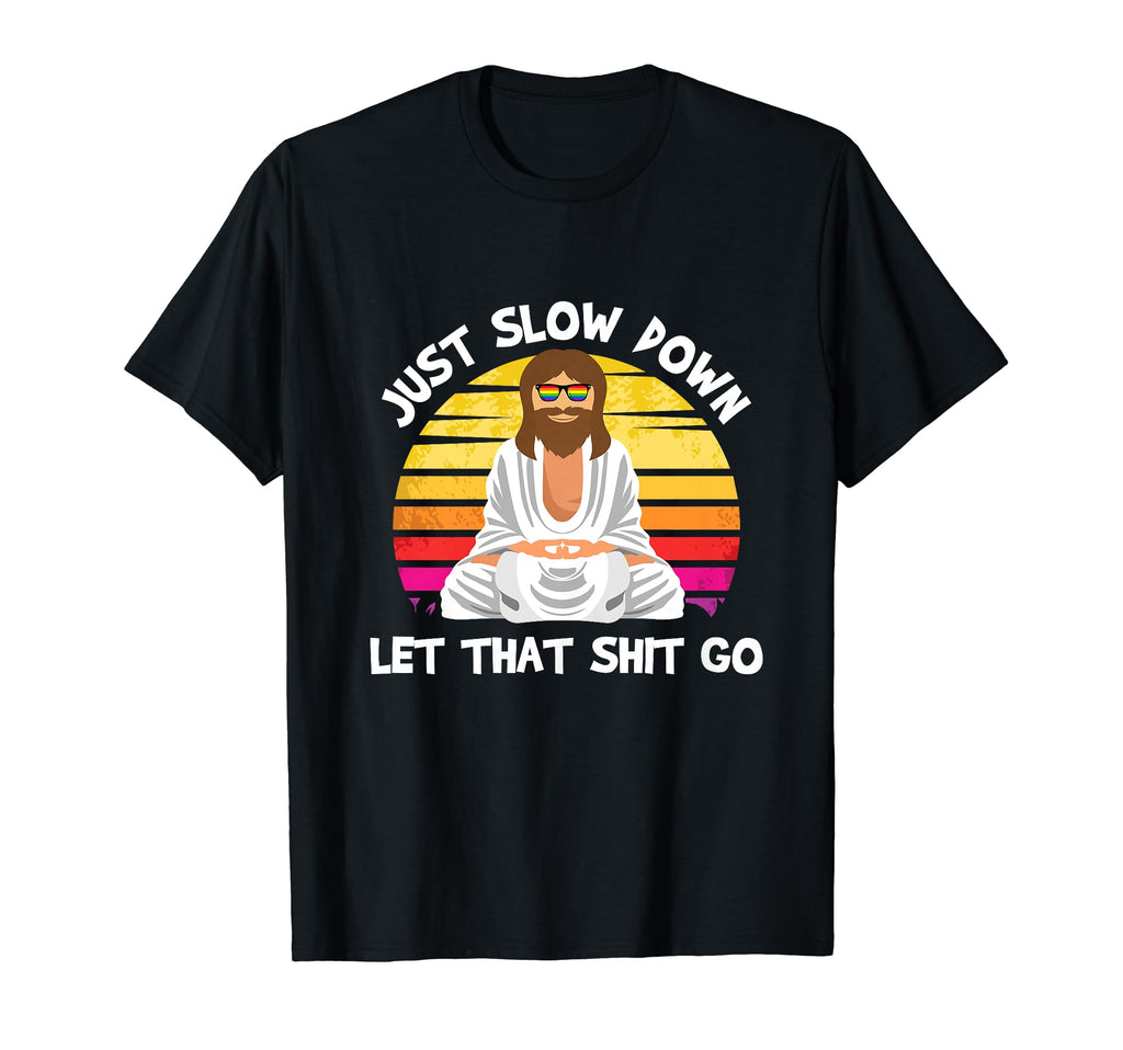 Jesus Meditation Yoga Lgbt Q Sunset T-Shirt - Aesthetic Graphic Unisex - T-Shirt, Sweatshirt, Hoodie