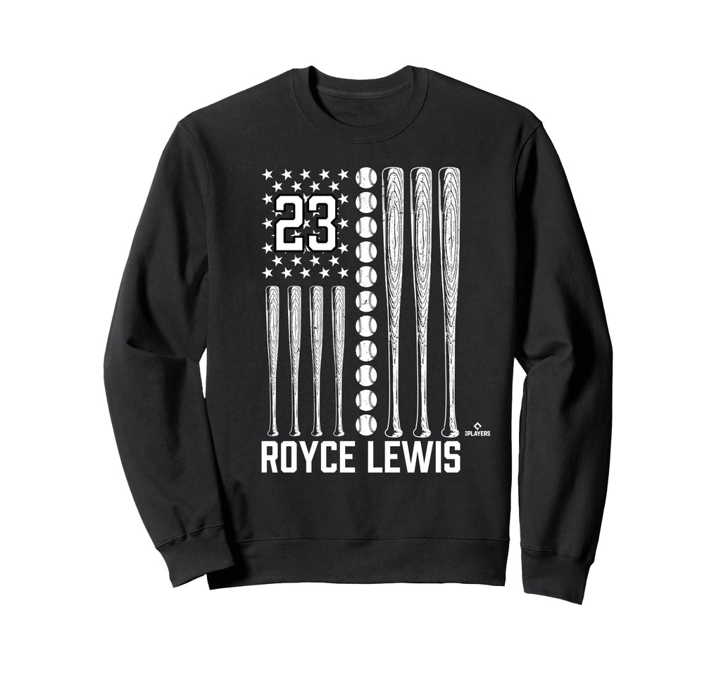 Baseball American Flag Royce Lewis Sweatshirt - Trendy Graphic Men Women - T-Shirt, Sweatshirt, Hoodie