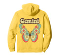 Gemini Butterfly Zodiac Astrology Boho Hoodie - Unique Graphic Men Women - T-Shirt, Sweatshirt, Hoodie