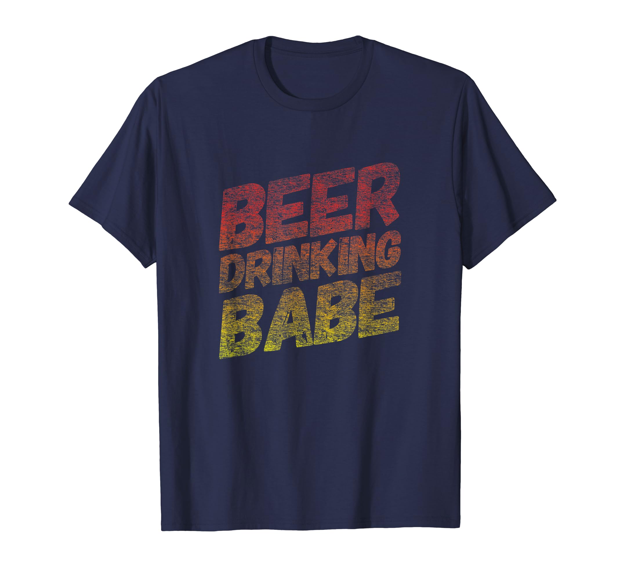 Beer Drinking Babe Distressed T-Shirt - Aesthetic Graphic for Adults - T-Shirt, Sweatshirt, Hoodie