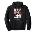 Game Day Vibes Coquette Bow Baseball Mom Hoodie - Unique Graphic Men Women - T-Shirt, Sweatshirt, Hoodie