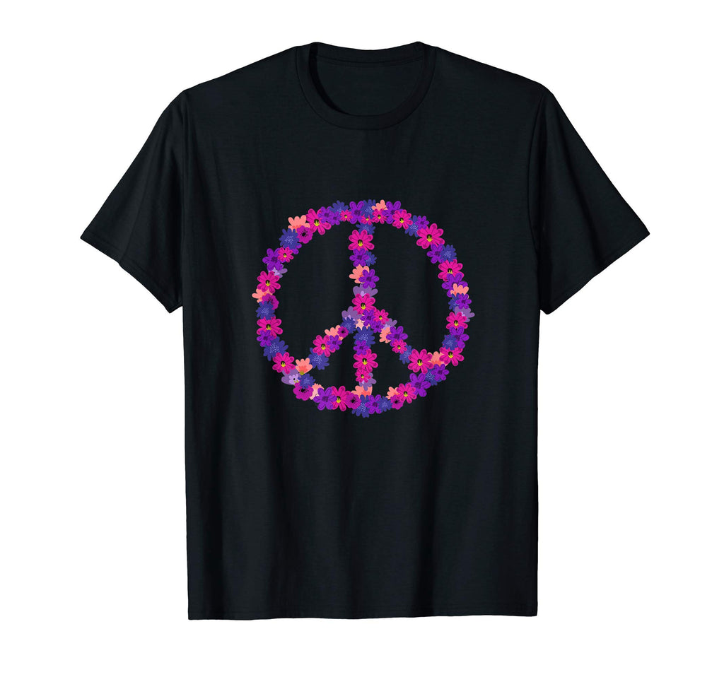 Flower Peace Sign Hippy Costume 60S 70S T-Shirt - Trendy Graphic Unisex - T-Shirt, Sweatshirt, Hoodie