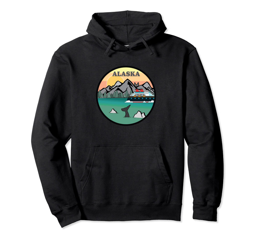 Alaska Cruise Ship Mountains And Sunset Hoodie - Graphic Print Unisex - T-Shirt, Sweatshirt, Hoodie