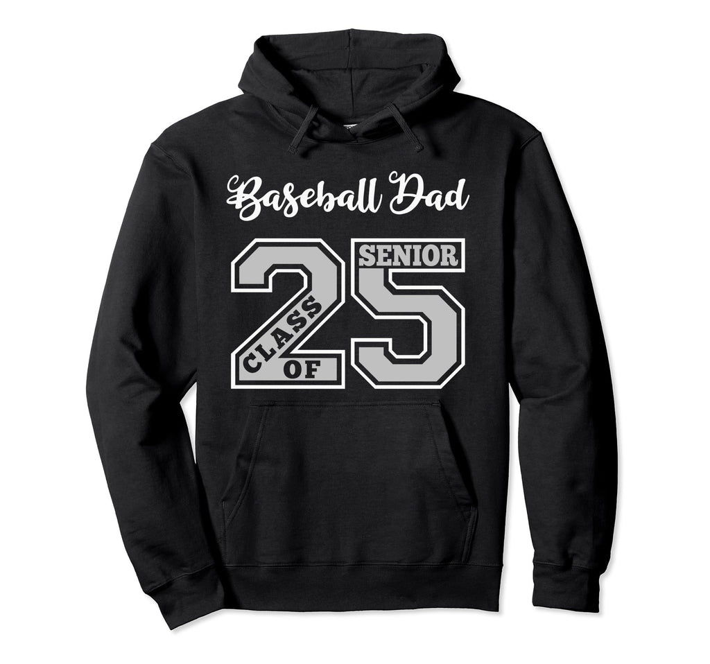 Senior Baseball Dad 2025 Groovy Hoodie - Streetwear Style for Adults - T-Shirt, Sweatshirt, Hoodie
