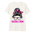Messy Bun Baseball Momma Life Funny T-Shirt - Minimalist Print Men Women - T-Shirt, Sweatshirt, Hoodie