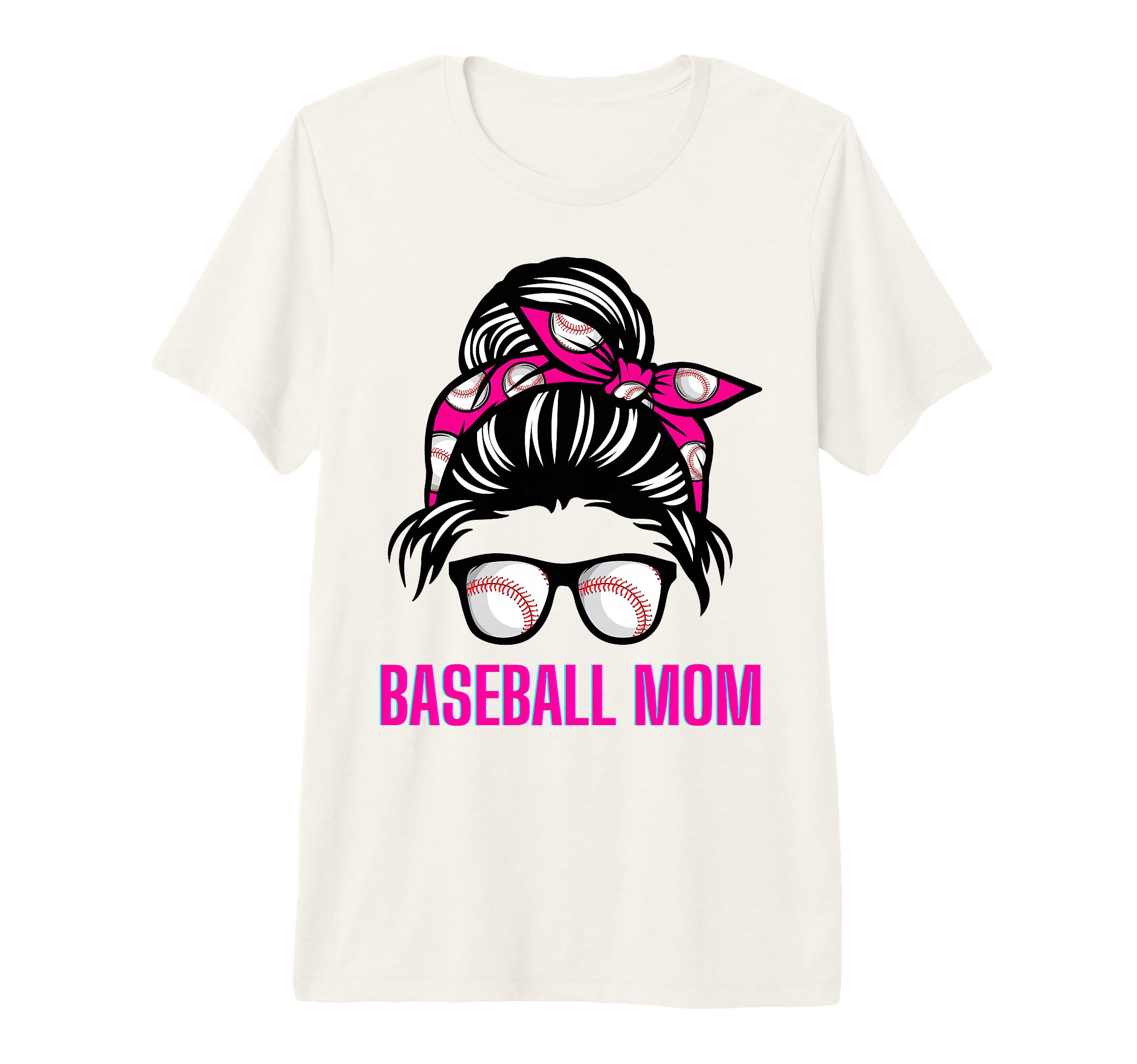 Messy Bun Baseball Momma Life Funny T-Shirt - Minimalist Print Men Women - T-Shirt, Sweatshirt, Hoodie