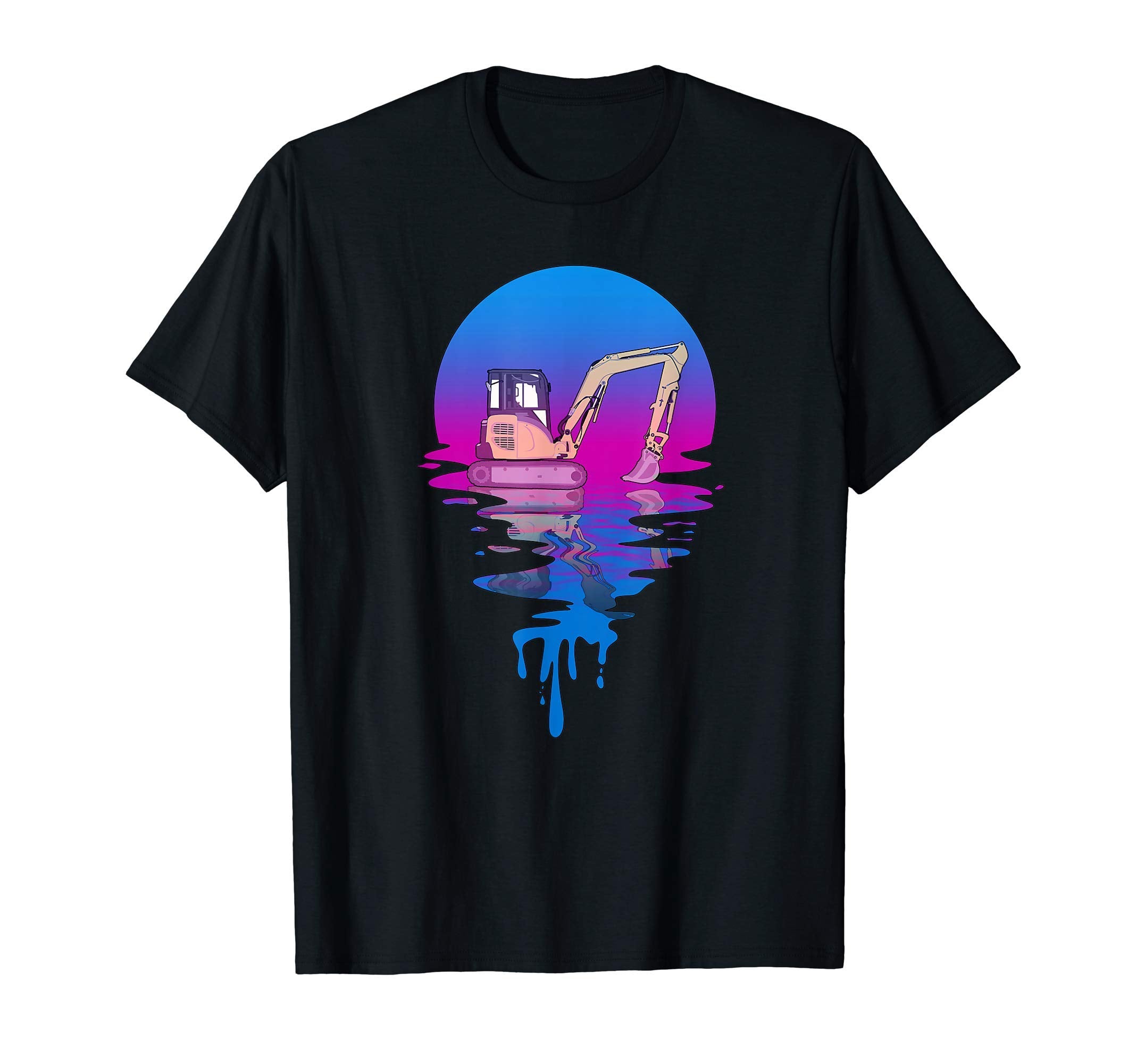Sunset Excavator T-Shirt - Casual Everyday Wear for Adults - T-Shirt, Sweatshirt, Hoodie