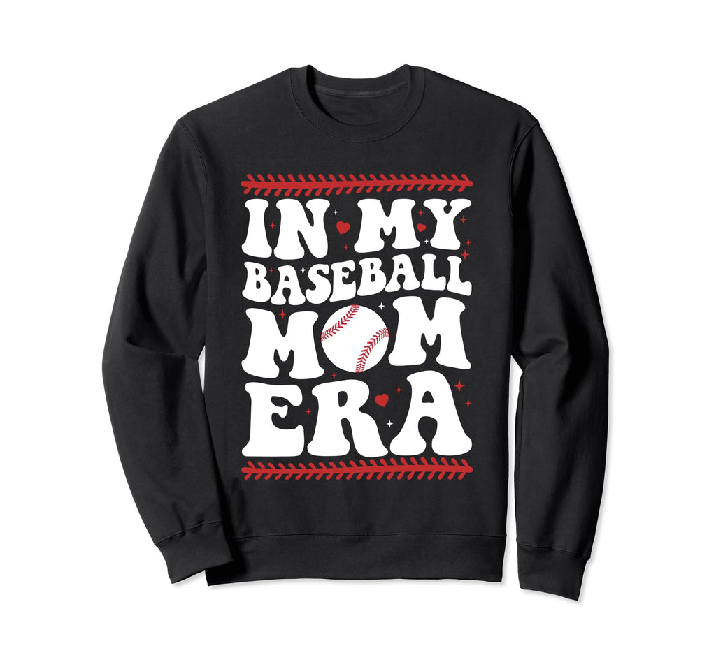 My Baseball Mom Era Groovy Baseball Sweatshirt - Minimalist Print Unisex - T-Shirt, Sweatshirt, Hoodie