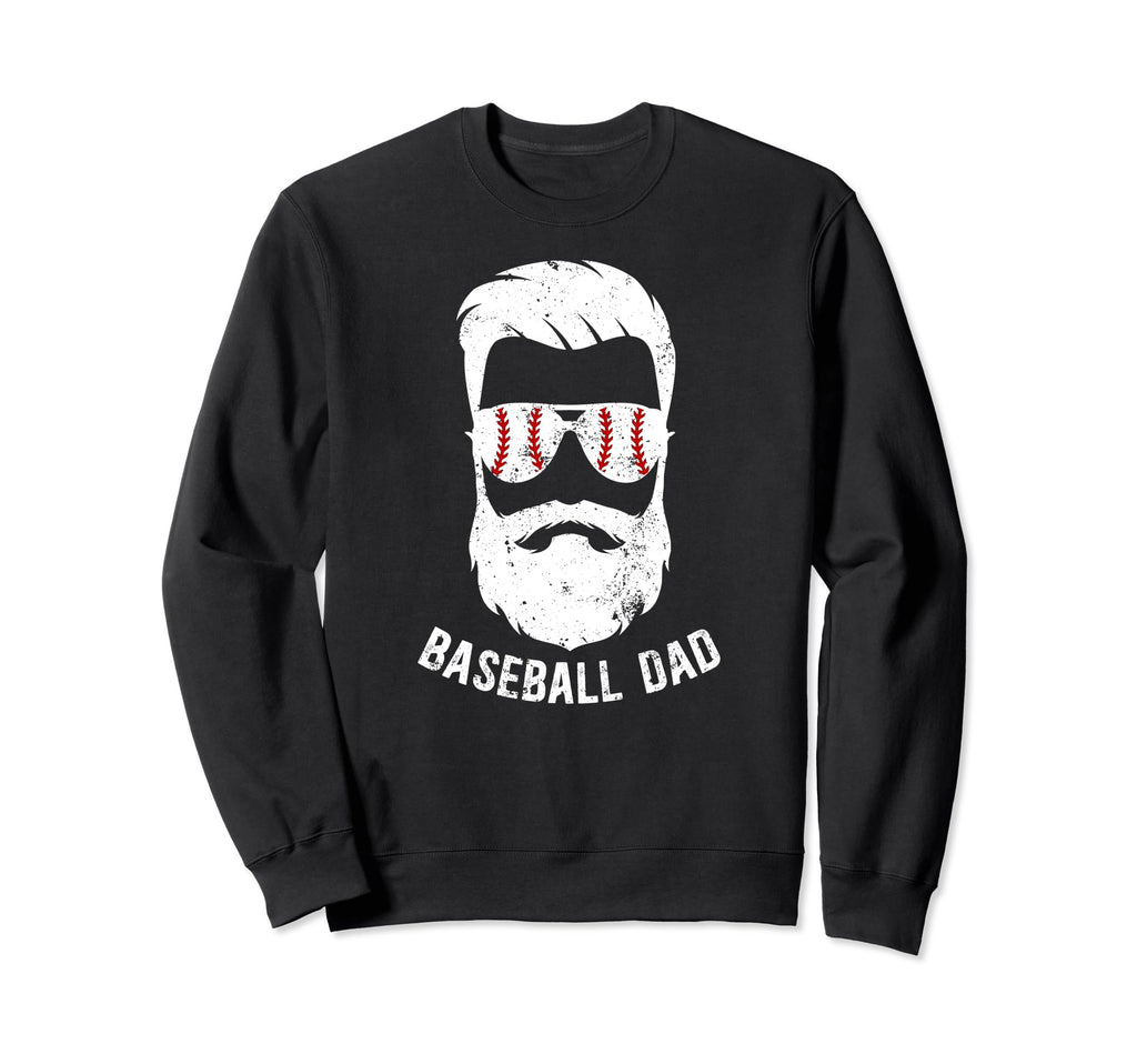 Baseball Dad Beard Dad Baseball Sweatshirt - Fun Novelty Design for Adults - T-Shirt, Sweatshirt, Hoodie