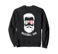 Baseball Dad Beard Dad Baseball Sweatshirt - Fun Novelty Design for Adults - T-Shirt, Sweatshirt, Hoodie