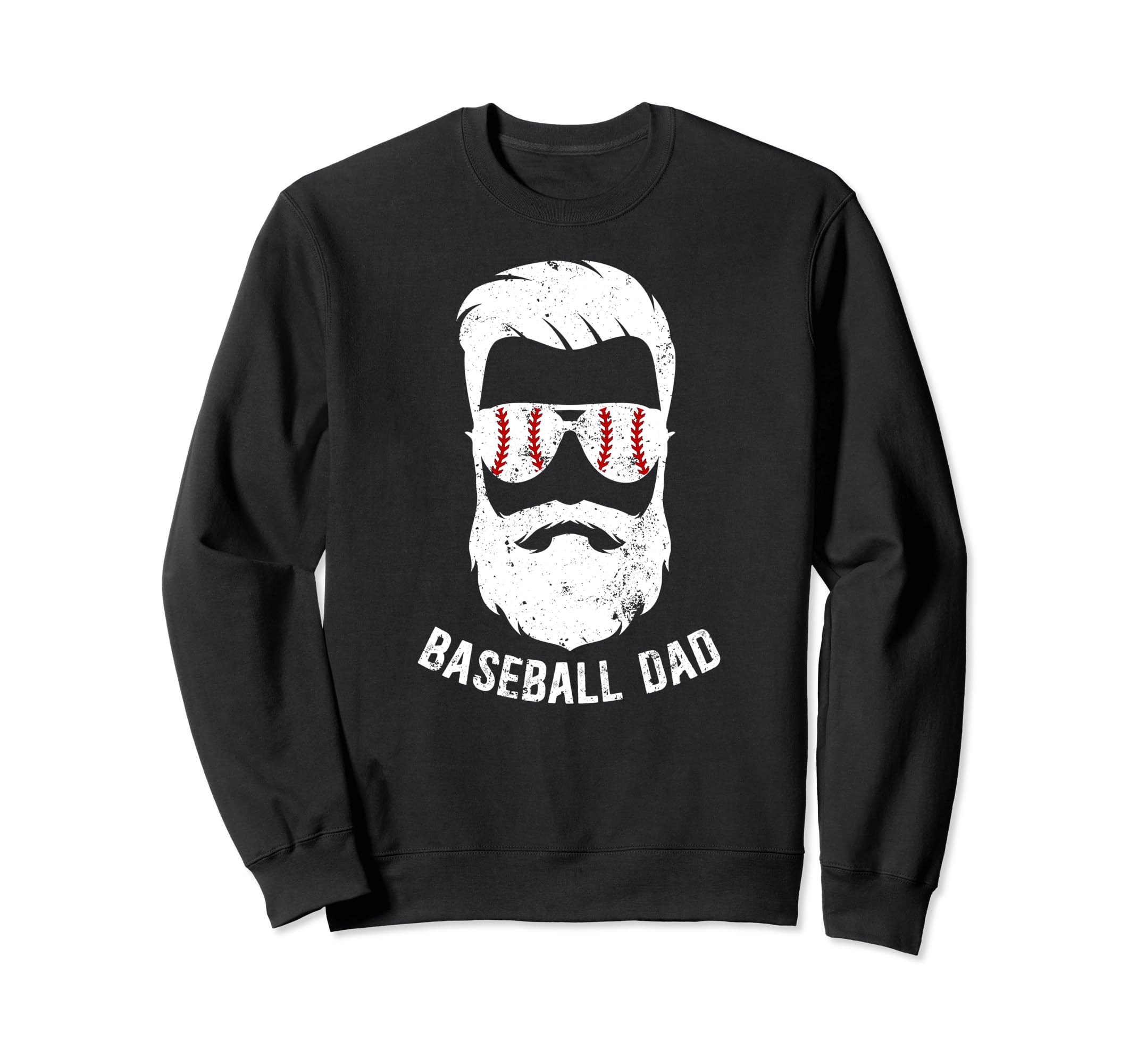 Baseball Dad Beard Dad Baseball Sweatshirt - Fun Novelty Design for Adults - T-Shirt, Sweatshirt, Hoodie